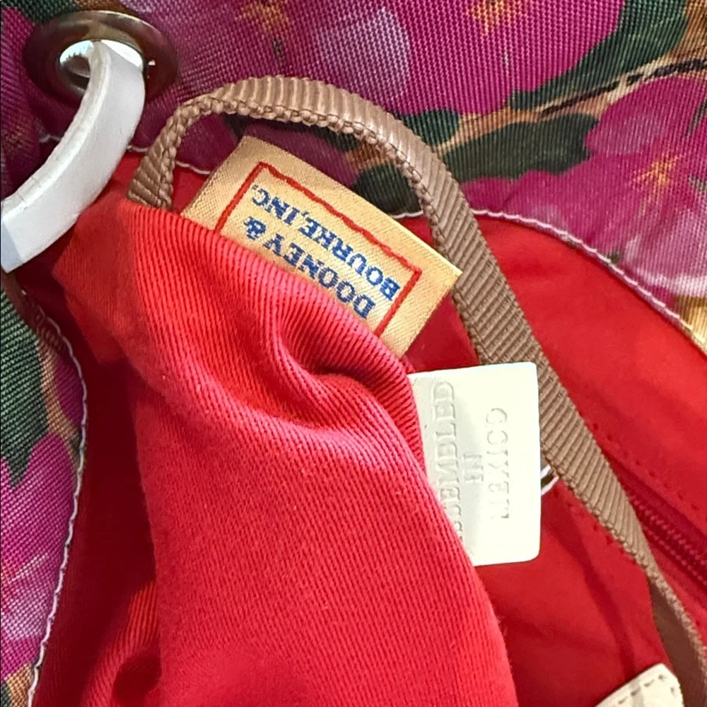 Dooney and Bourke Floral Tote Bag rare leather handle designer purse bag spring